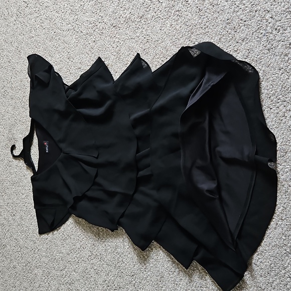 Scarlett Black Textile Layered Midi Dress. - Picture 8 of 10